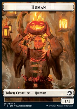 Human Token (White 1/1) - Innistrad: Midnight Hunt: Extras (Token) [XMID-T01]