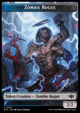Zombie Rogue Token (Blue and Black 2/2) - Outlaws of Thunder Junction: Tokens (Token) [TOTJ-T15]